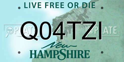 Q04TZI New Hampshire License Plate