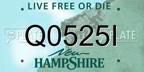 Q0525I New Hampshire License Plate
