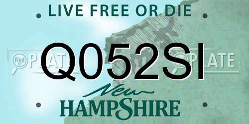 Q052SI New Hampshire License Plate