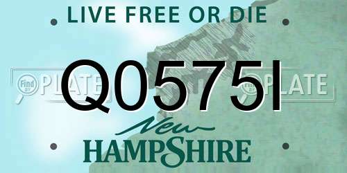 Q0575I New Hampshire License Plate