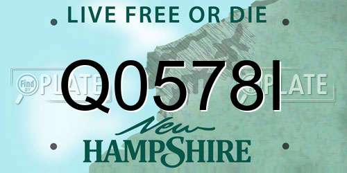 Q0578I New Hampshire License Plate