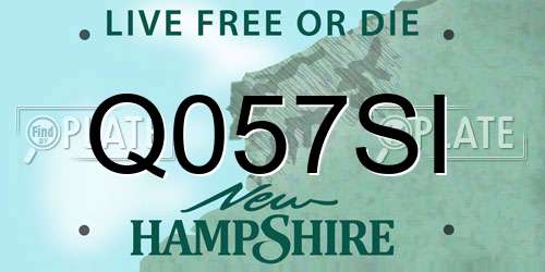 Q057SI New Hampshire License Plate