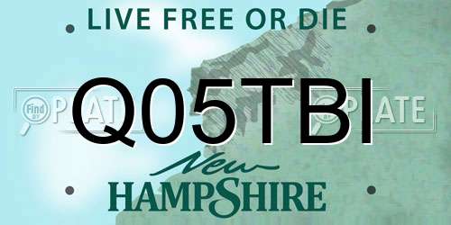 Q05TBI New Hampshire License Plate