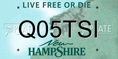 Q05TSI New Hampshire License Plate