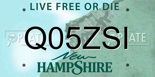 Q05ZSI New Hampshire License Plate