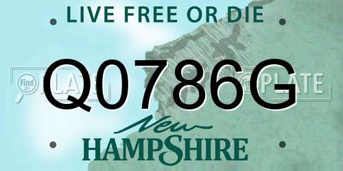 Q0786G New Hampshire License Plate