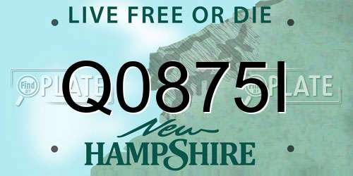 Q0875I New Hampshire License Plate