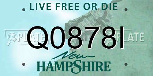 Q0878I New Hampshire License Plate