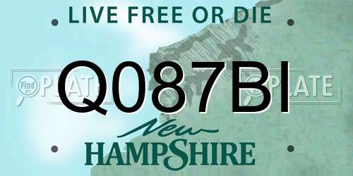 Q087BI New Hampshire License Plate