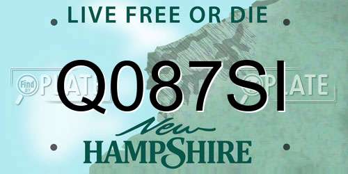 Q087SI New Hampshire License Plate