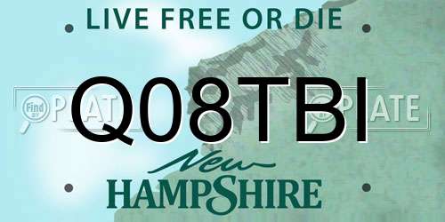 Q08TBI New Hampshire License Plate