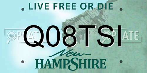 Q08TSI New Hampshire License Plate