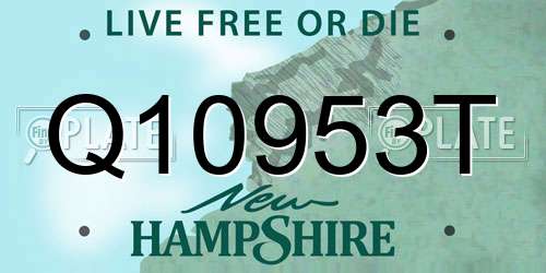 Q10953T New Hampshire License Plate