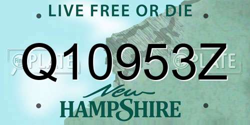 Q10953Z New Hampshire License Plate