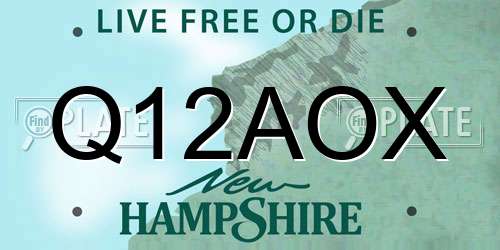 Q12AOX New Hampshire License Plate