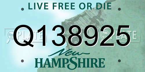 Q138925 New Hampshire License Plate