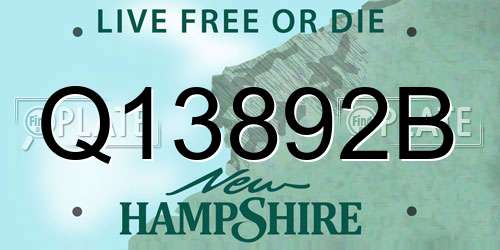 Q13892B New Hampshire License Plate