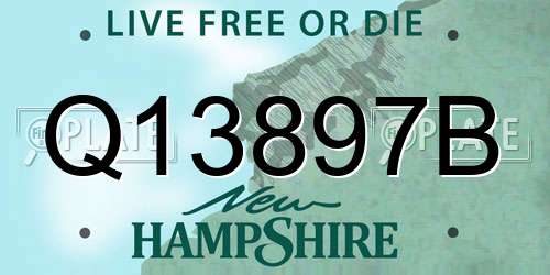 Q13897B New Hampshire License Plate
