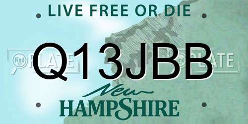 Q13JBB New Hampshire License Plate