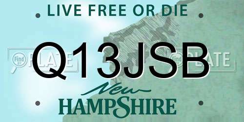 Q13JSB New Hampshire License Plate