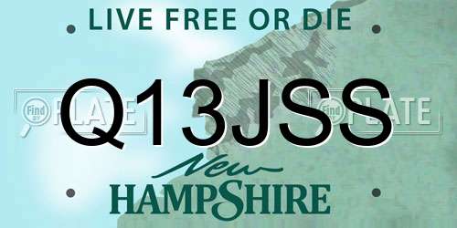 Q13JSS New Hampshire License Plate