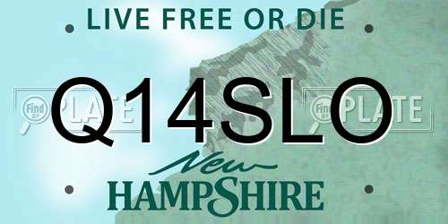 Q14SLO New Hampshire License Plate