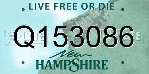 Q153086 New Hampshire License Plate