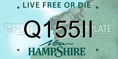Q155II New Hampshire License Plate
