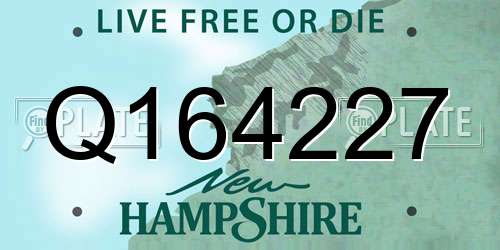 Q164227 New Hampshire License Plate
