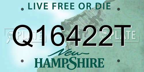 Q16422T New Hampshire License Plate