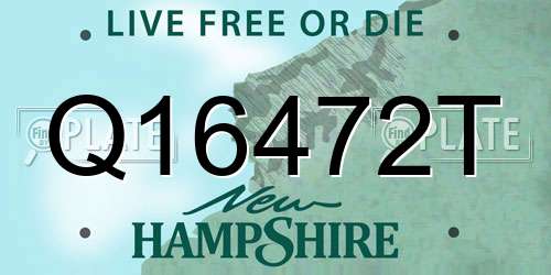 Q16472T New Hampshire License Plate