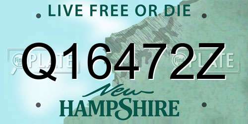 Q16472Z New Hampshire License Plate