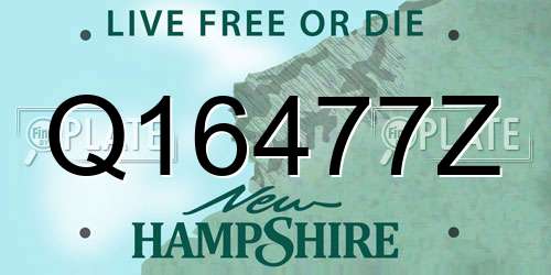 Q16477Z New Hampshire License Plate
