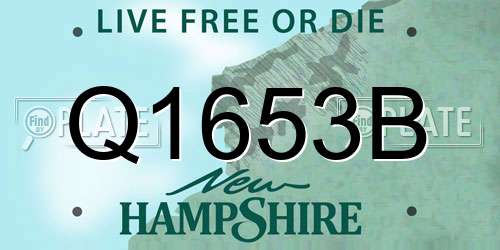 Q1653B New Hampshire License Plate
