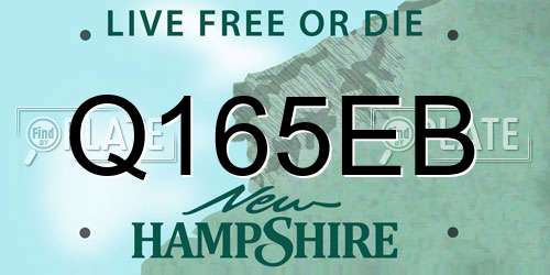 Q165EB New Hampshire License Plate