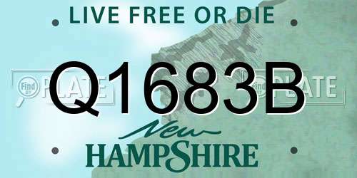 Q1683B New Hampshire License Plate