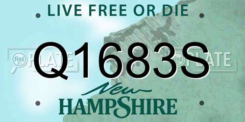 Q1683S New Hampshire License Plate