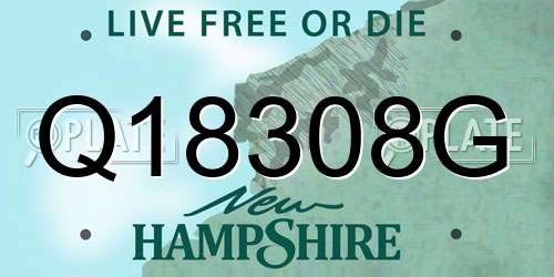 Q18308G New Hampshire License Plate