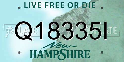 Q18335I New Hampshire License Plate