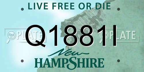 Q1881I New Hampshire License Plate