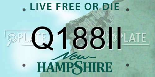 Q188II New Hampshire License Plate