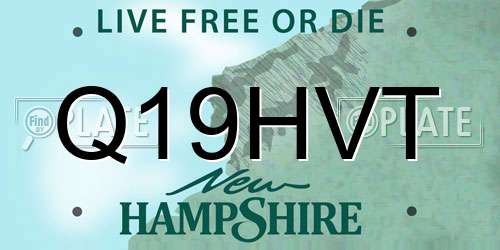 Q19HVT New Hampshire License Plate