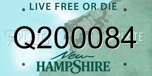 Q200084 New Hampshire License Plate