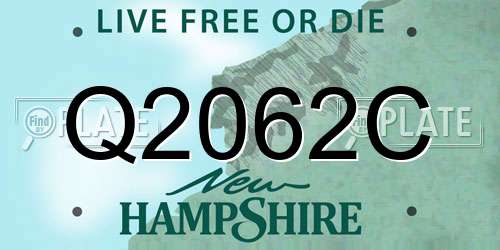 Q2062C New Hampshire License Plate