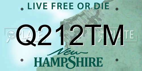 Q212TM New Hampshire License Plate