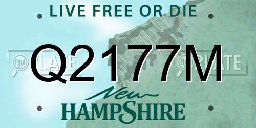 Q2177M New Hampshire License Plate