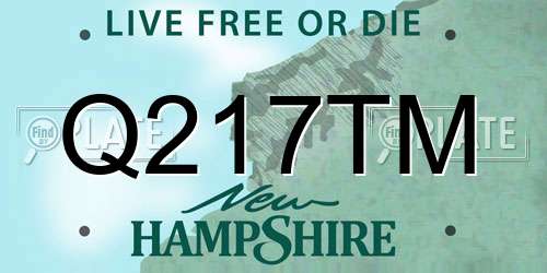 Q217TM New Hampshire License Plate