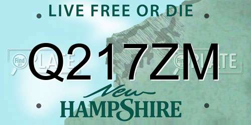 Q217ZM New Hampshire License Plate