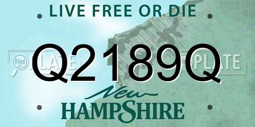Q2189Q New Hampshire License Plate