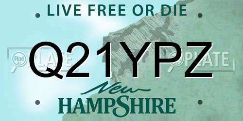 Q21YPZ New Hampshire License Plate